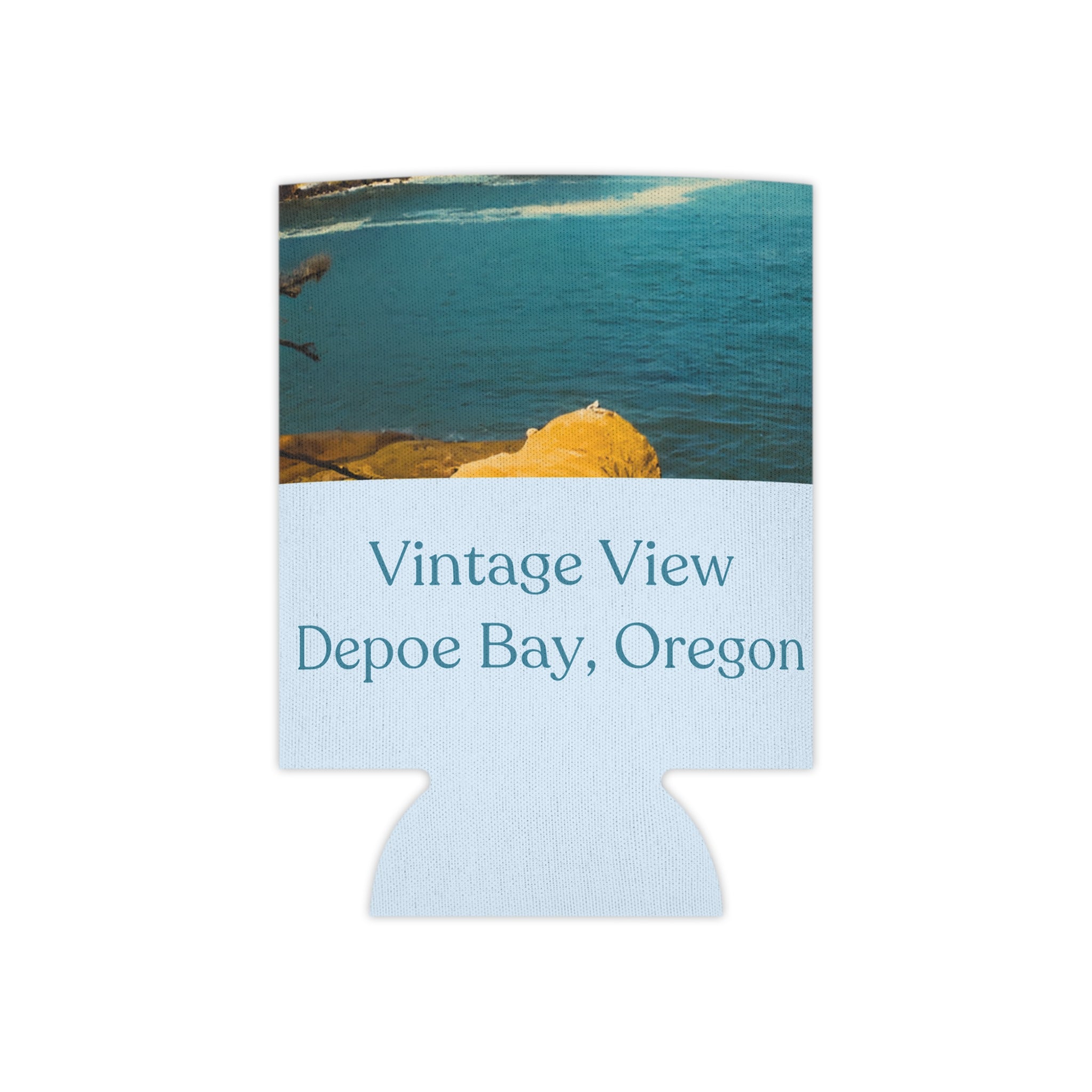 Vintage View Depoe Bay Can Cooler