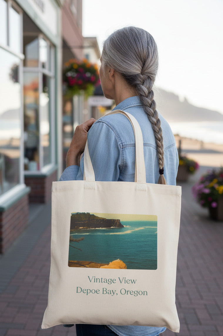 Vintage View Depoe Bay Beach Tote