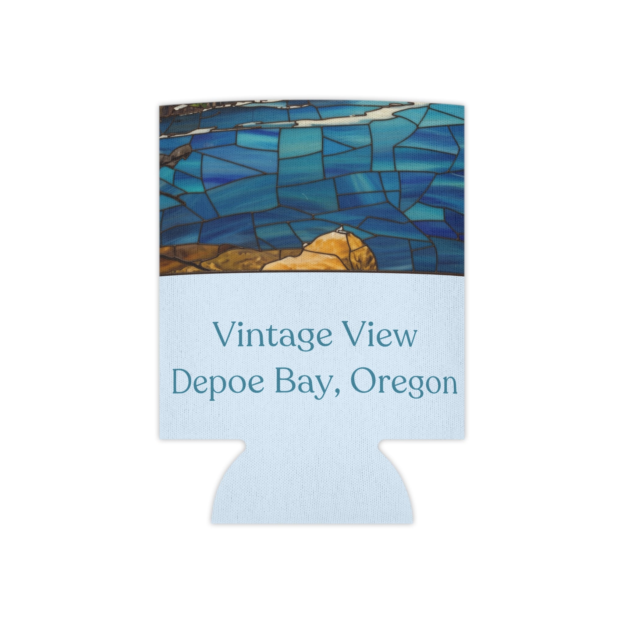 Vintage View Depoe Bay Can Cooler