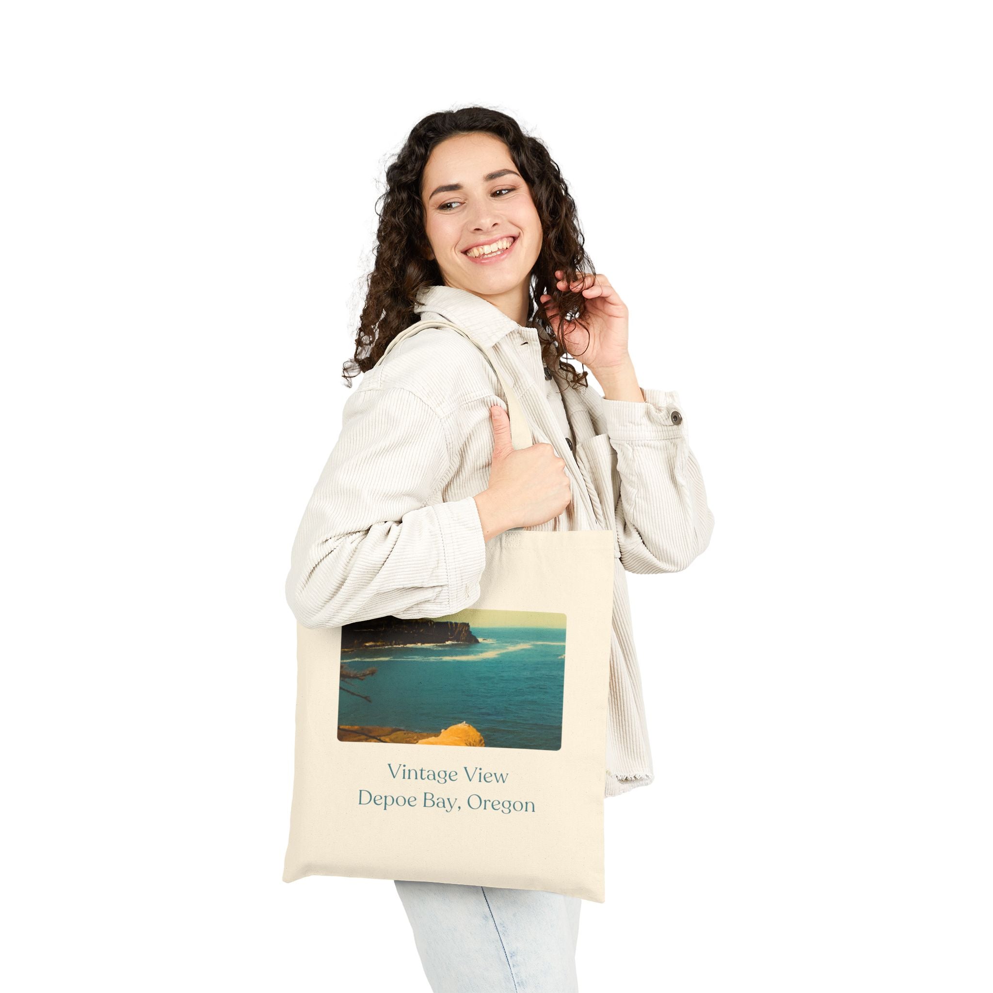 Vintage View Depoe Bay Beach Tote
