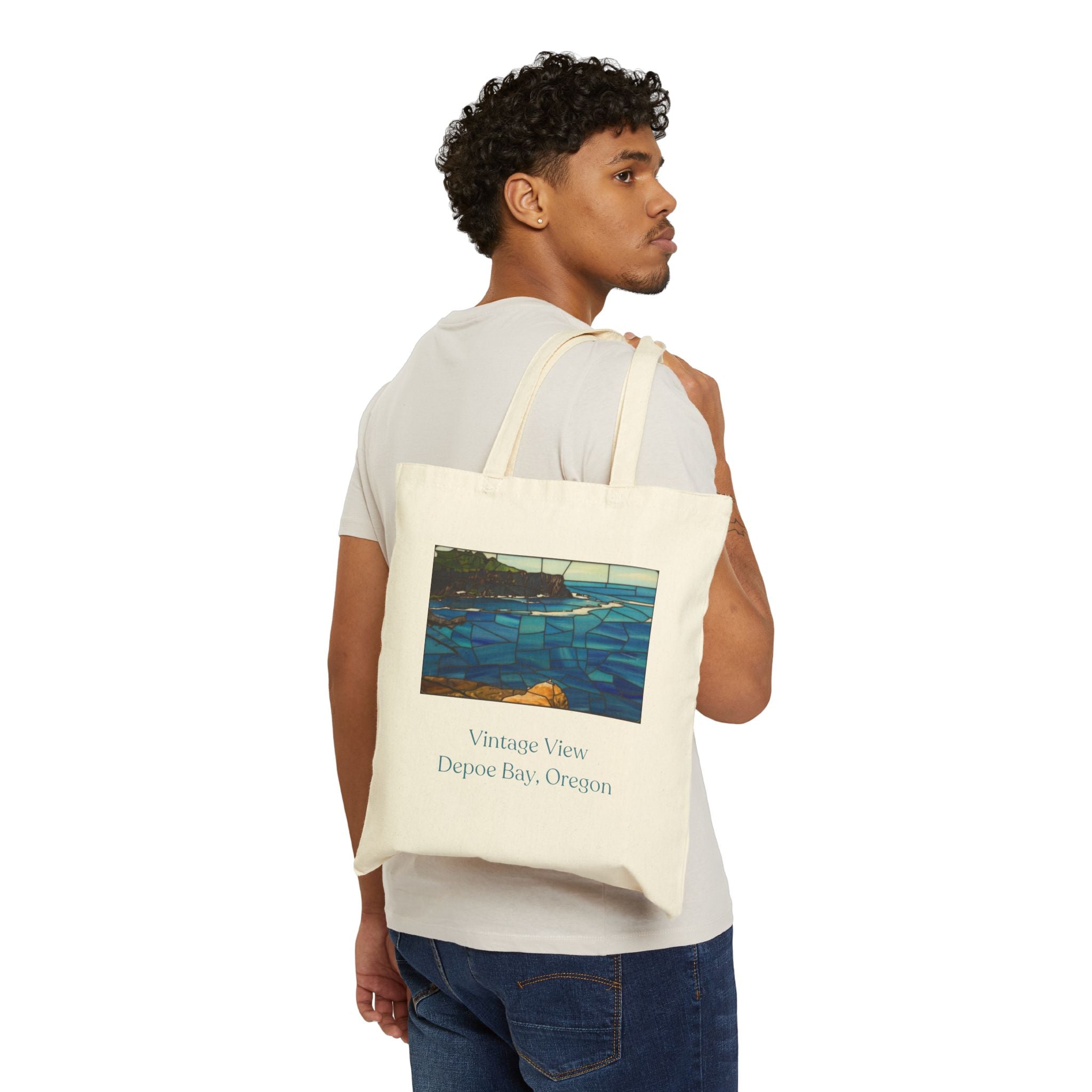 Vintage View Depoe Bay Beach Tote