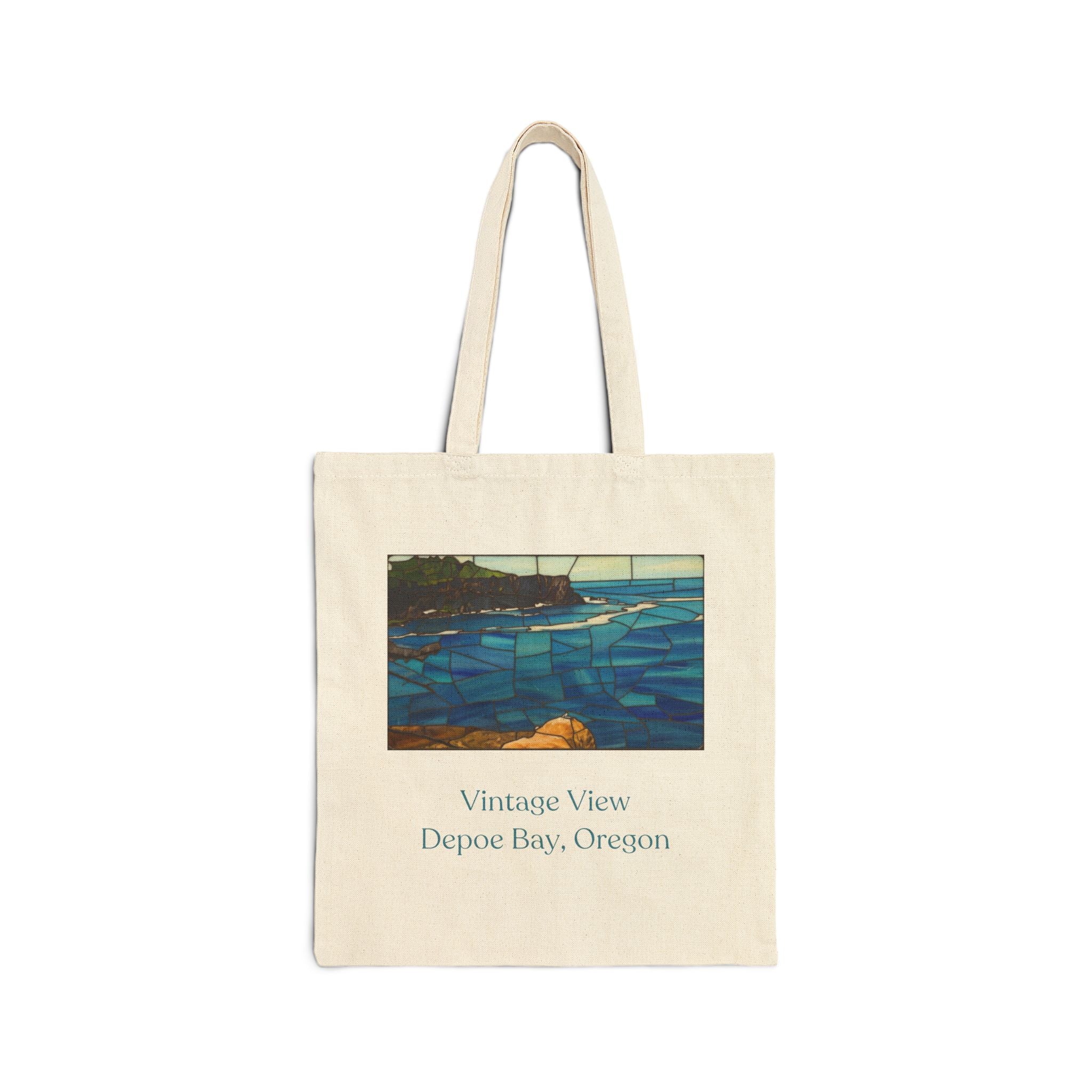 Vintage View Depoe Bay Beach Tote